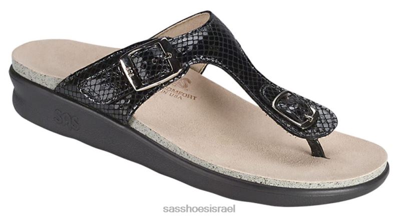 נשים SAS sanibel t-strap סנדל מגוון 2H2TF30 נחש שחור